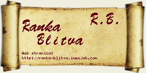 Ranka Blitva vizit kartica